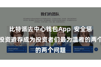 比特派去中心钱包App  安全惩处和投资遴荐成为投资者们最为温雅的两个问题